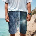 Space And Earth Print Men's Cargo Shorts