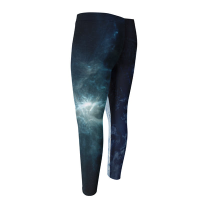 Space And Earth Print Men's Compression Pants