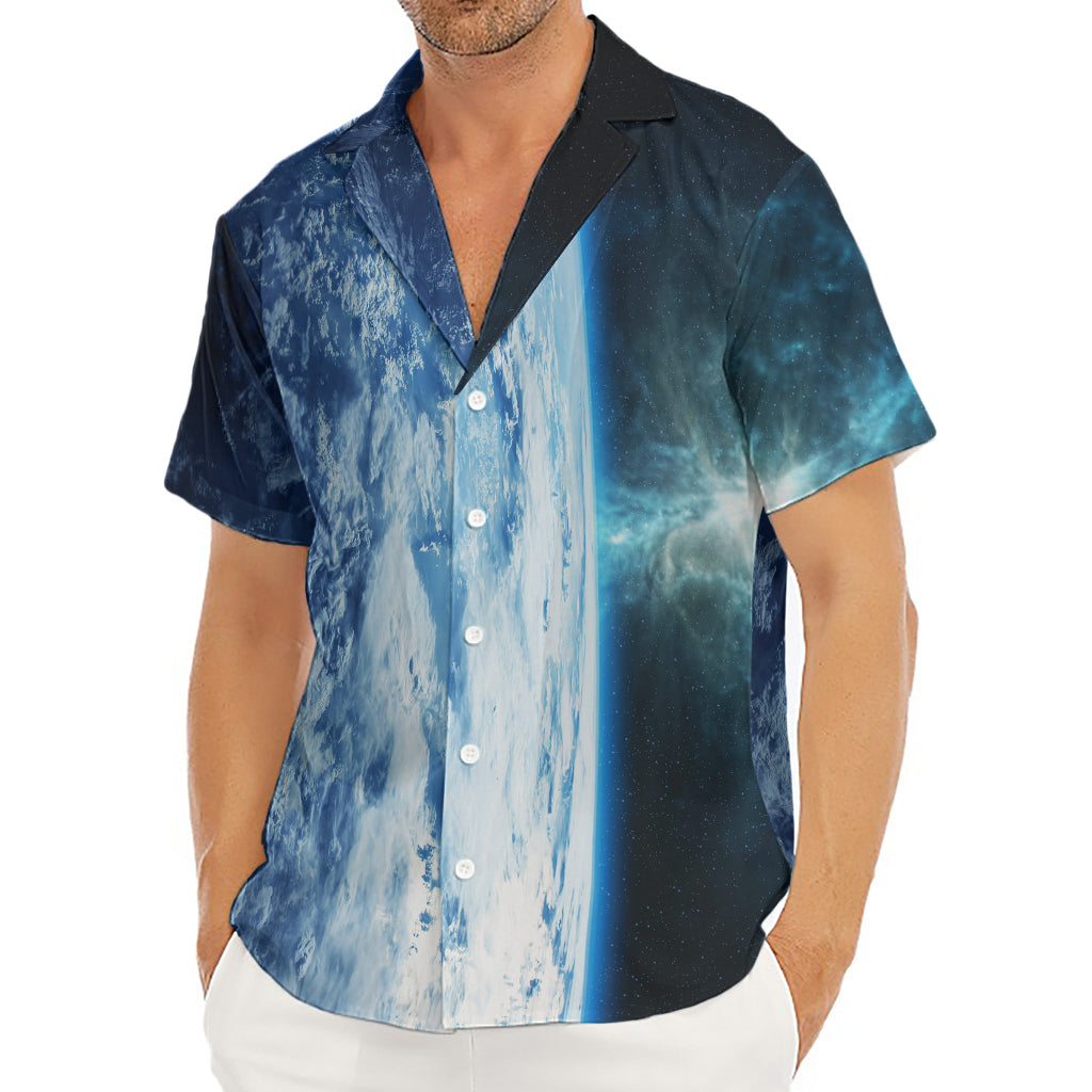 Space And Earth Print Men's Deep V-Neck Shirt