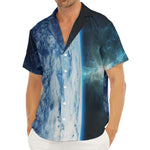 Space And Earth Print Men's Deep V-Neck Shirt
