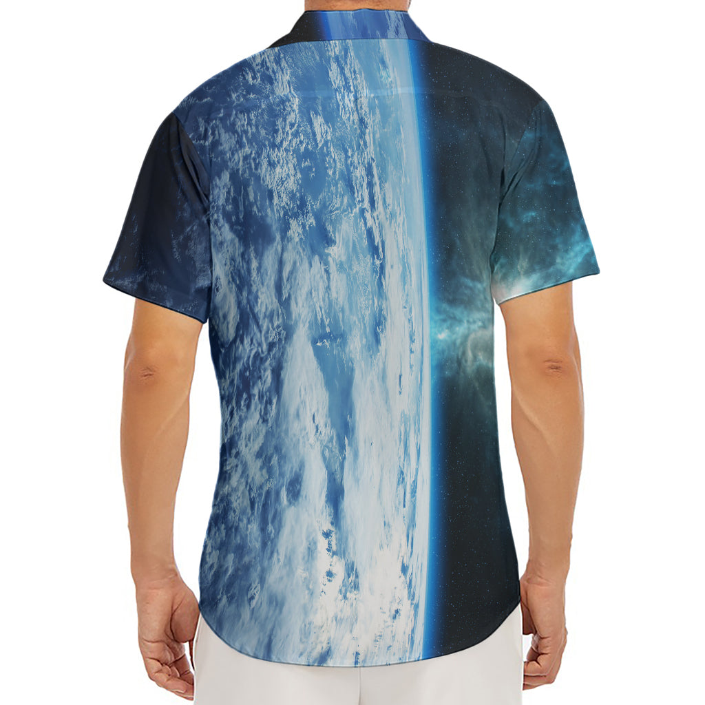 Space And Earth Print Men's Deep V-Neck Shirt