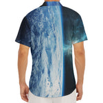 Space And Earth Print Men's Deep V-Neck Shirt