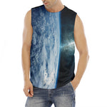Space And Earth Print Men's Fitness Tank Top