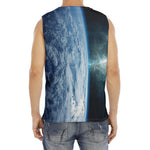 Space And Earth Print Men's Fitness Tank Top