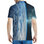Space And Earth Print Men's Polo Shirt