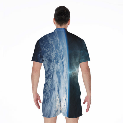 Space And Earth Print Men's Rompers