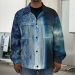 Space And Earth Print Men's Shirt Jacket
