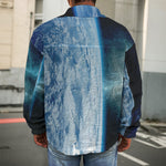 Space And Earth Print Men's Shirt Jacket