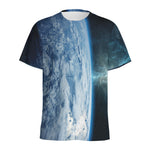 Space And Earth Print Men's Sports T-Shirt