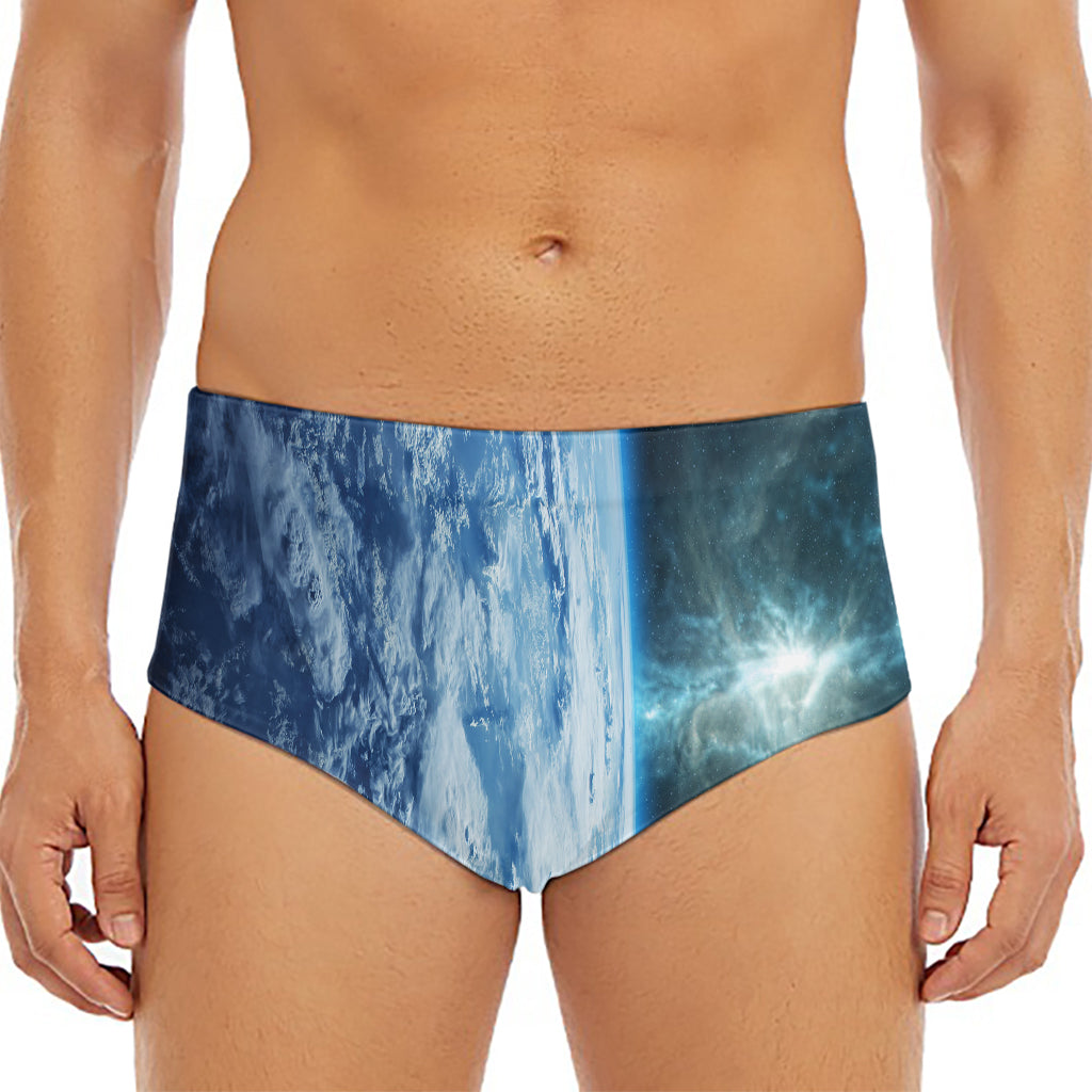 Space And Earth Print Men's Triangle Swim Briefs