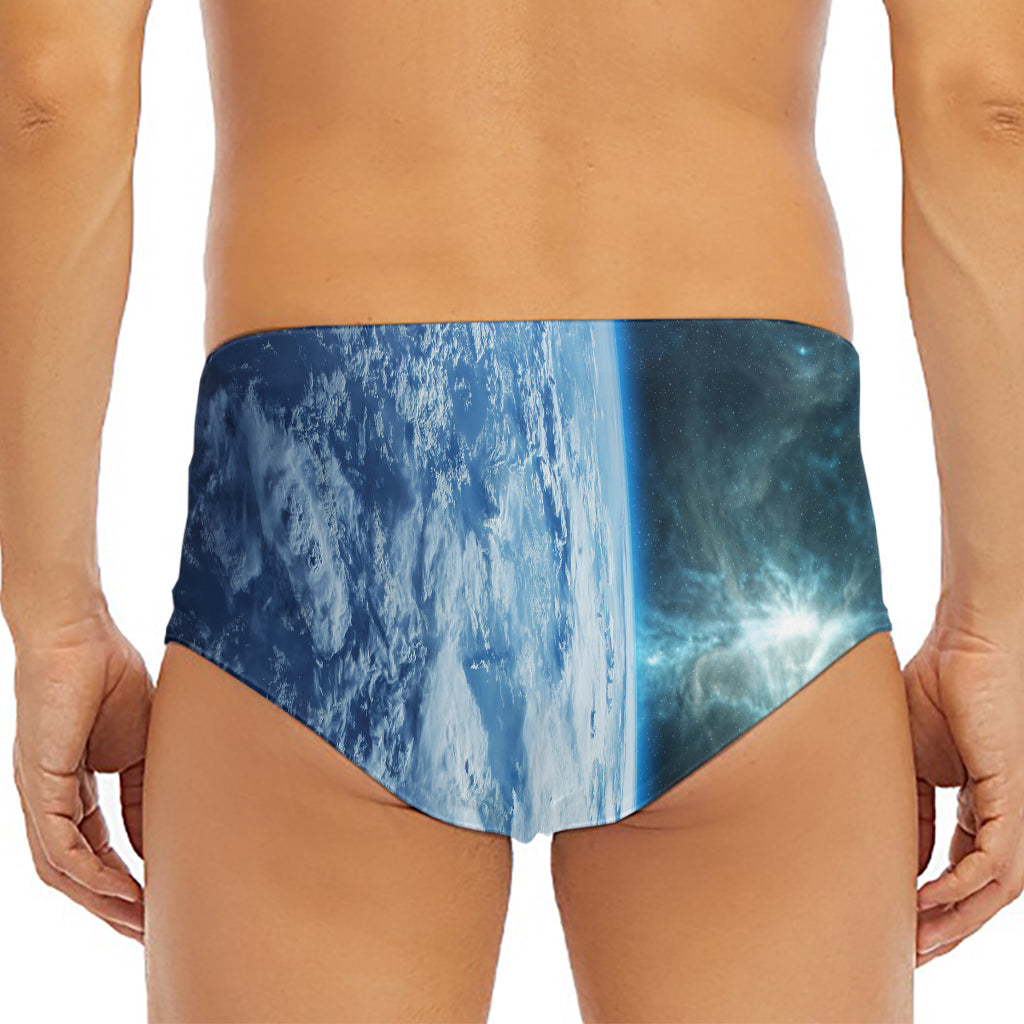 Space And Earth Print Men's Triangle Swim Briefs