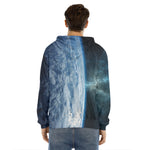 Space And Earth Print Men's Velvet Pullover Hoodie