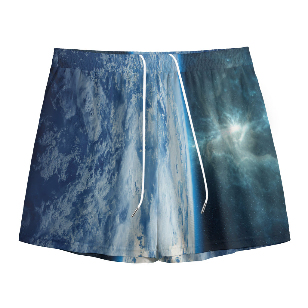Space And Earth Print Mesh Shorts