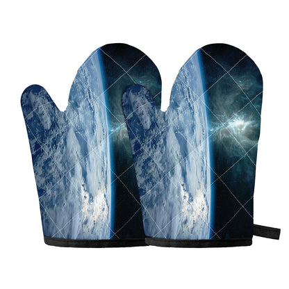 Space And Earth Print Oven Mitts