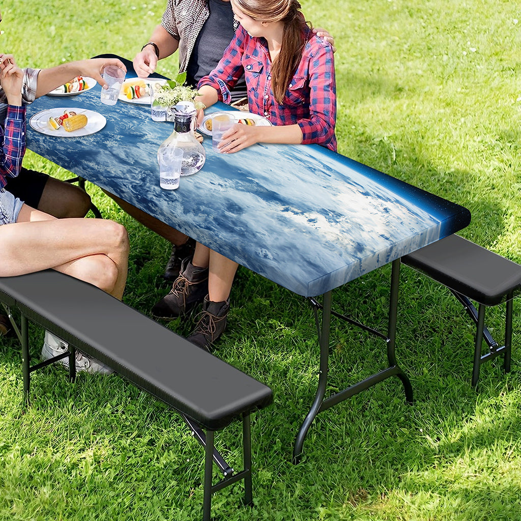 Space And Earth Print Picnic Table Cover