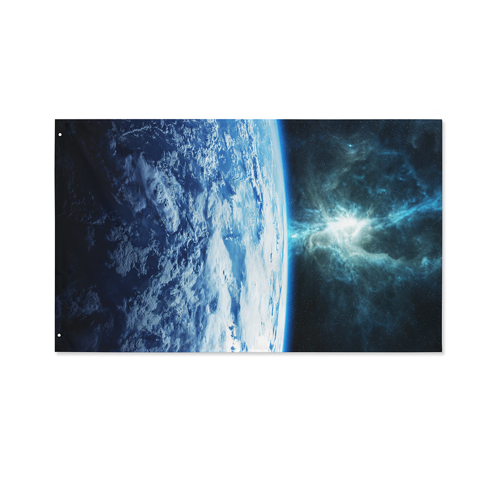 Space And Earth Print Polyester Flag