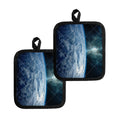 Space And Earth Print Pot Holders