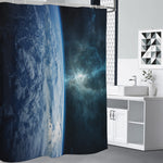 Space And Earth Print Premium Shower Curtain