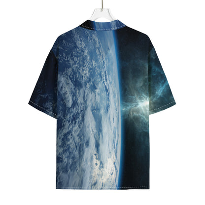 Space And Earth Print Rayon Hawaiian Shirt