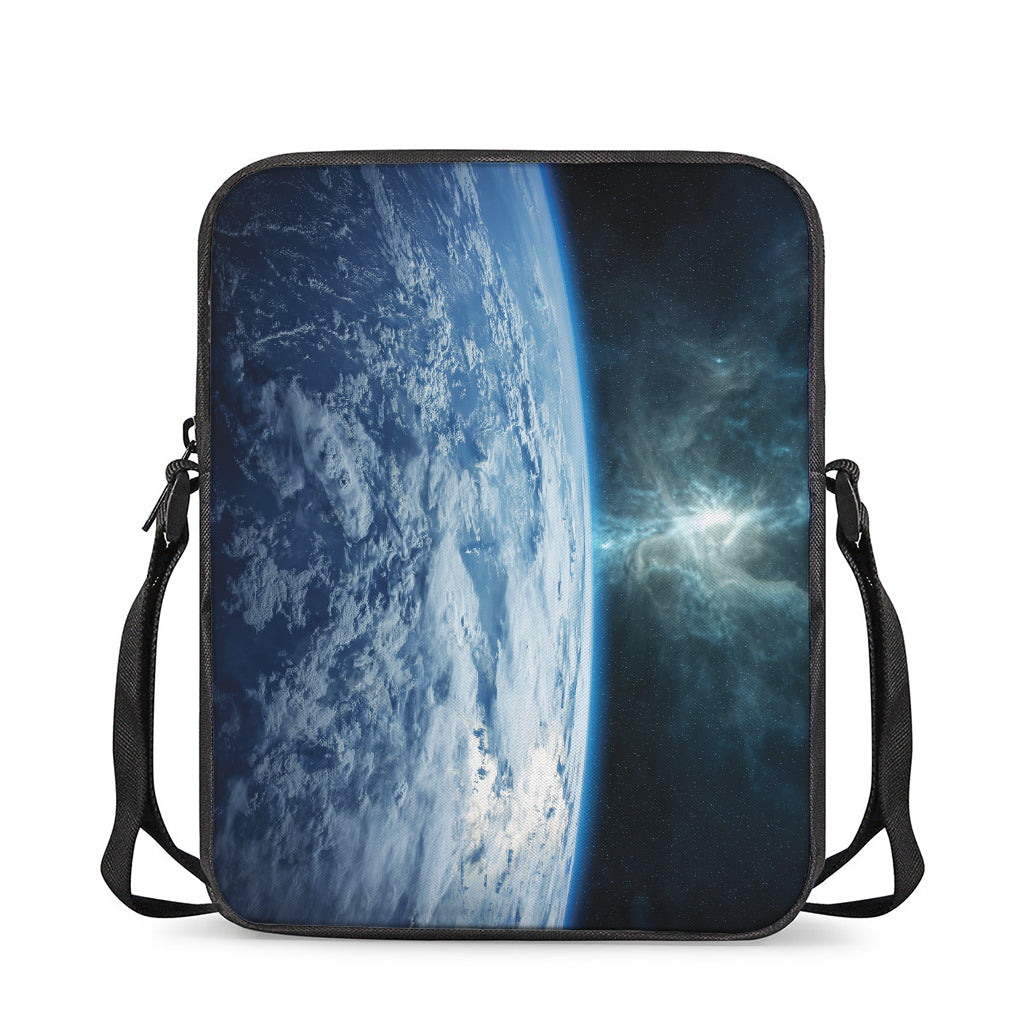 Space And Earth Print Rectangular Crossbody Bag