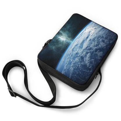 Space And Earth Print Rectangular Crossbody Bag