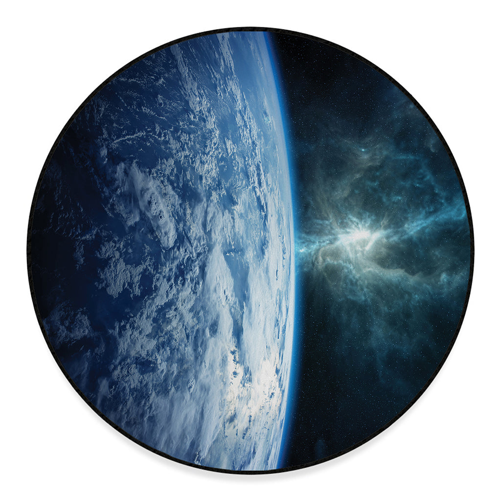 Space And Earth Print Round Floor Mat