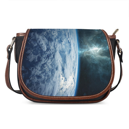 Space And Earth Print Saddle Bag