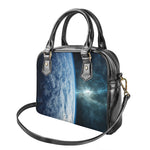 Space And Earth Print Shoulder Handbag