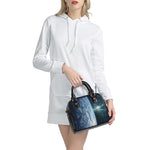 Space And Earth Print Shoulder Handbag