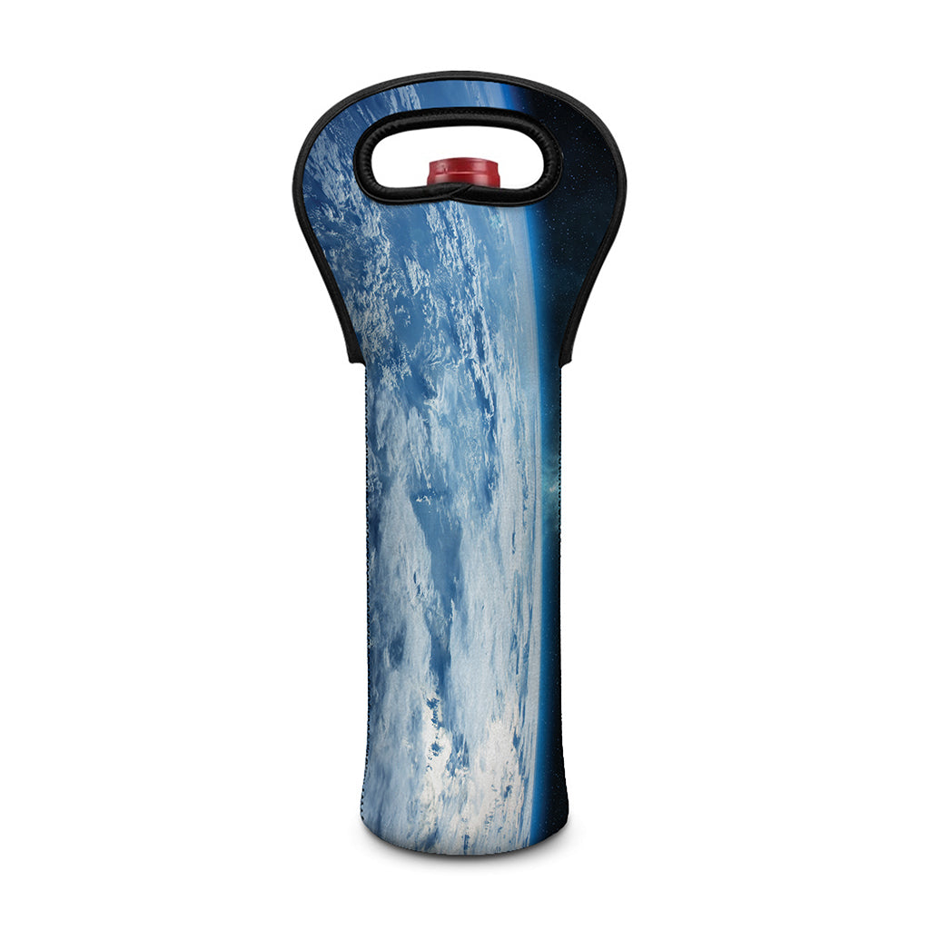 Space And Earth Print Single Neoprene Wine Tote
