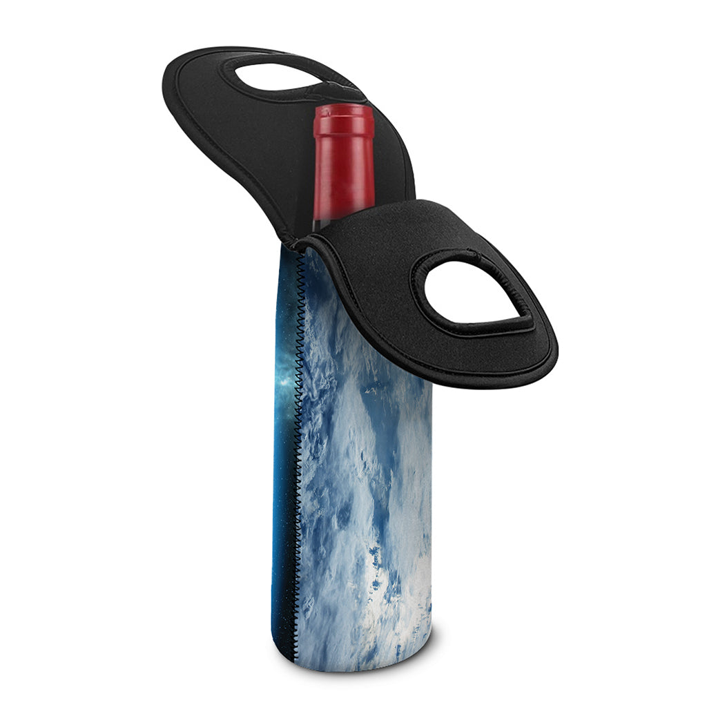 Space And Earth Print Single Neoprene Wine Tote