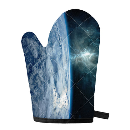 Space And Earth Print Single Oven Mitt