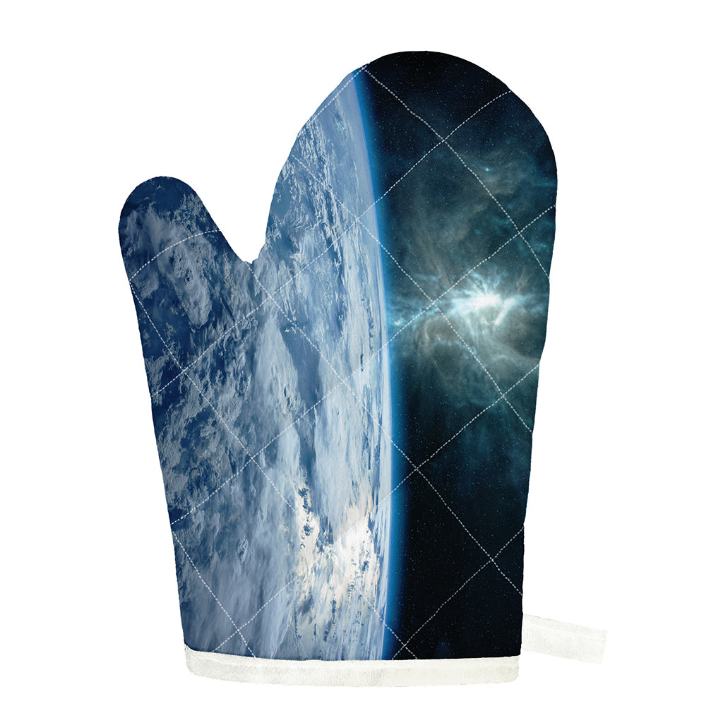 Space And Earth Print Single Oven Mitt