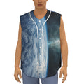 Space And Earth Print Sleeveless Baseball Jersey