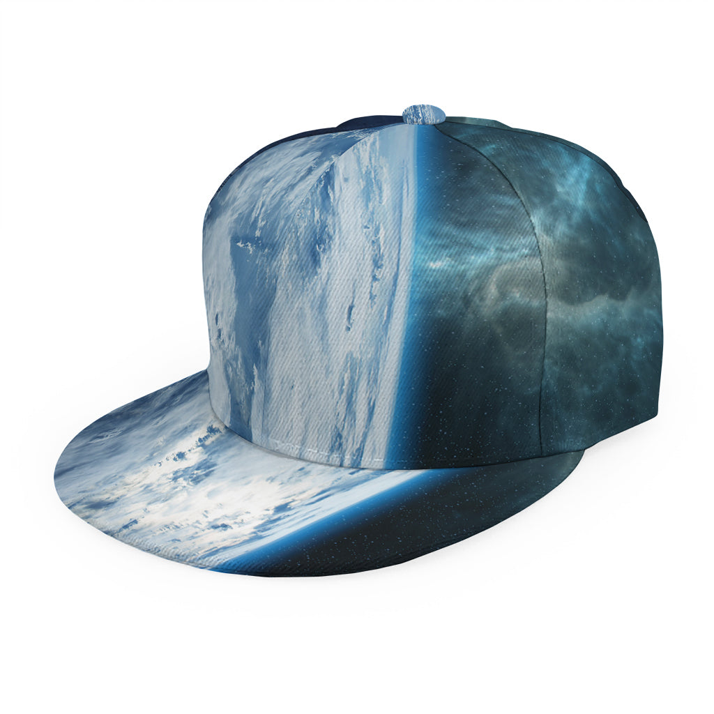 Space And Earth Print Snapback Cap