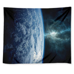 Space And Earth Print Tapestry