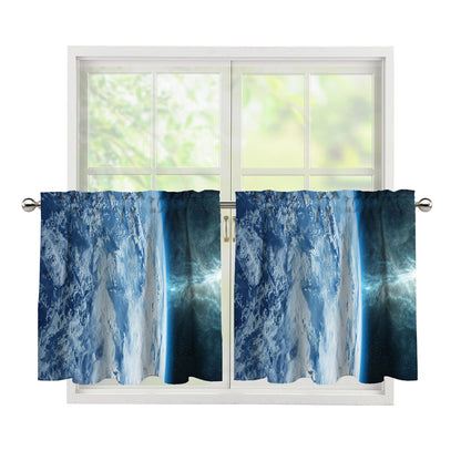 Space And Earth Print Tier Curtains
