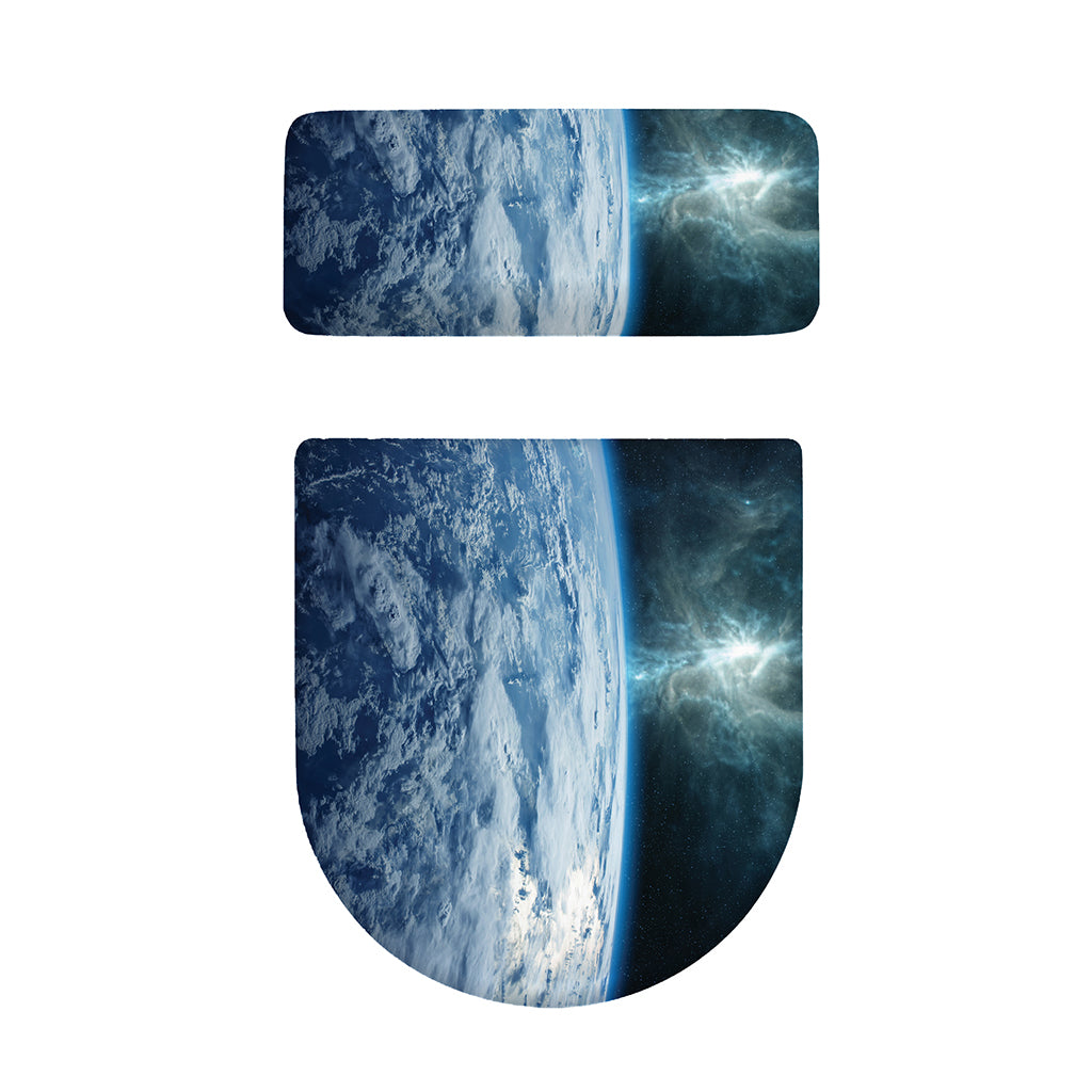 Space And Earth Print Toilet Lid And Tank Cover Set