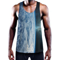 Space And Earth Print Men's Workout Tank Top