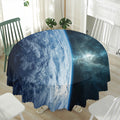 Space And Earth Print Waterproof Round Tablecloth