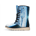 Space And Earth Print Winter Boots