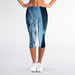 Space And Earth Print Women's Capri Leggings