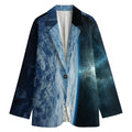 Space And Earth Print Women's Cotton Blazer