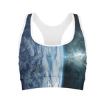 Space And Earth Print Women's Sports Bra