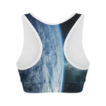 Space And Earth Print Women's Sports Bra