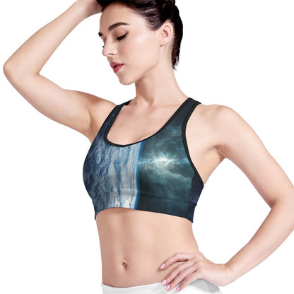 Space And Earth Print Women's Sports Bra