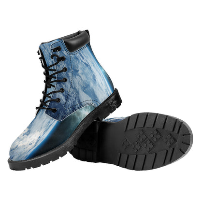 Space And Earth Print Work Boots
