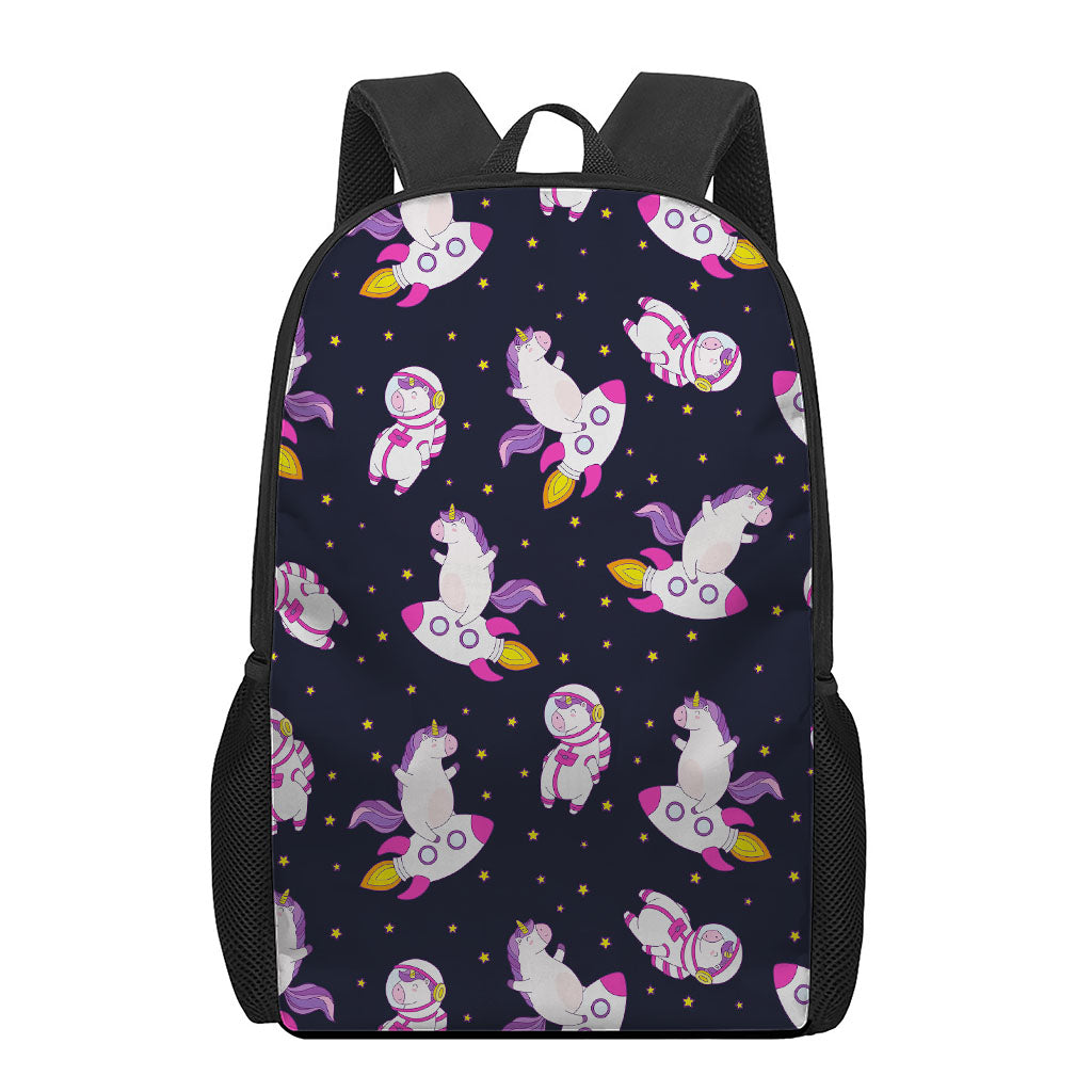 Space Astronaut Unicorn Pattern Print 17 Inch Backpack