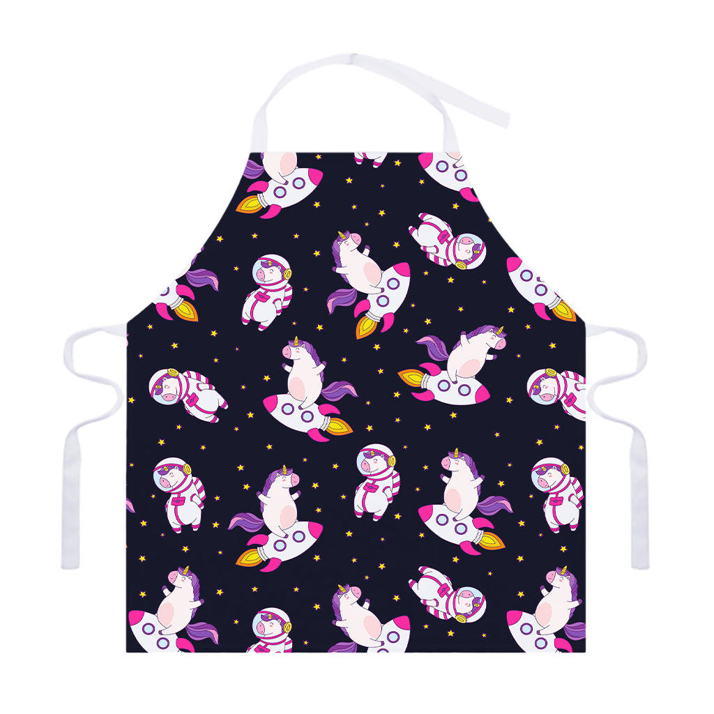 Space Astronaut Unicorn Pattern Print Adjustable Apron