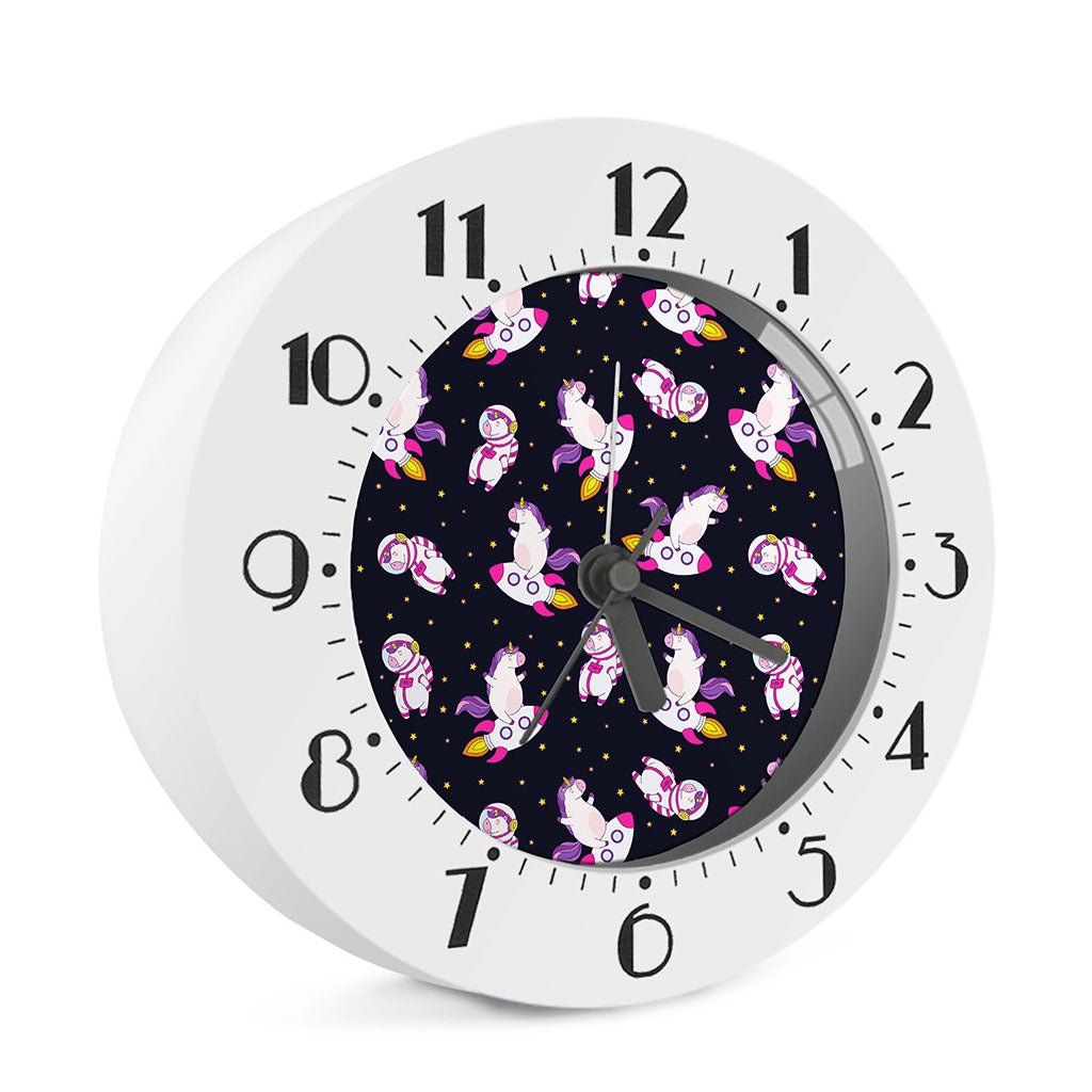 Space Astronaut Unicorn Pattern Print Alarm Clock